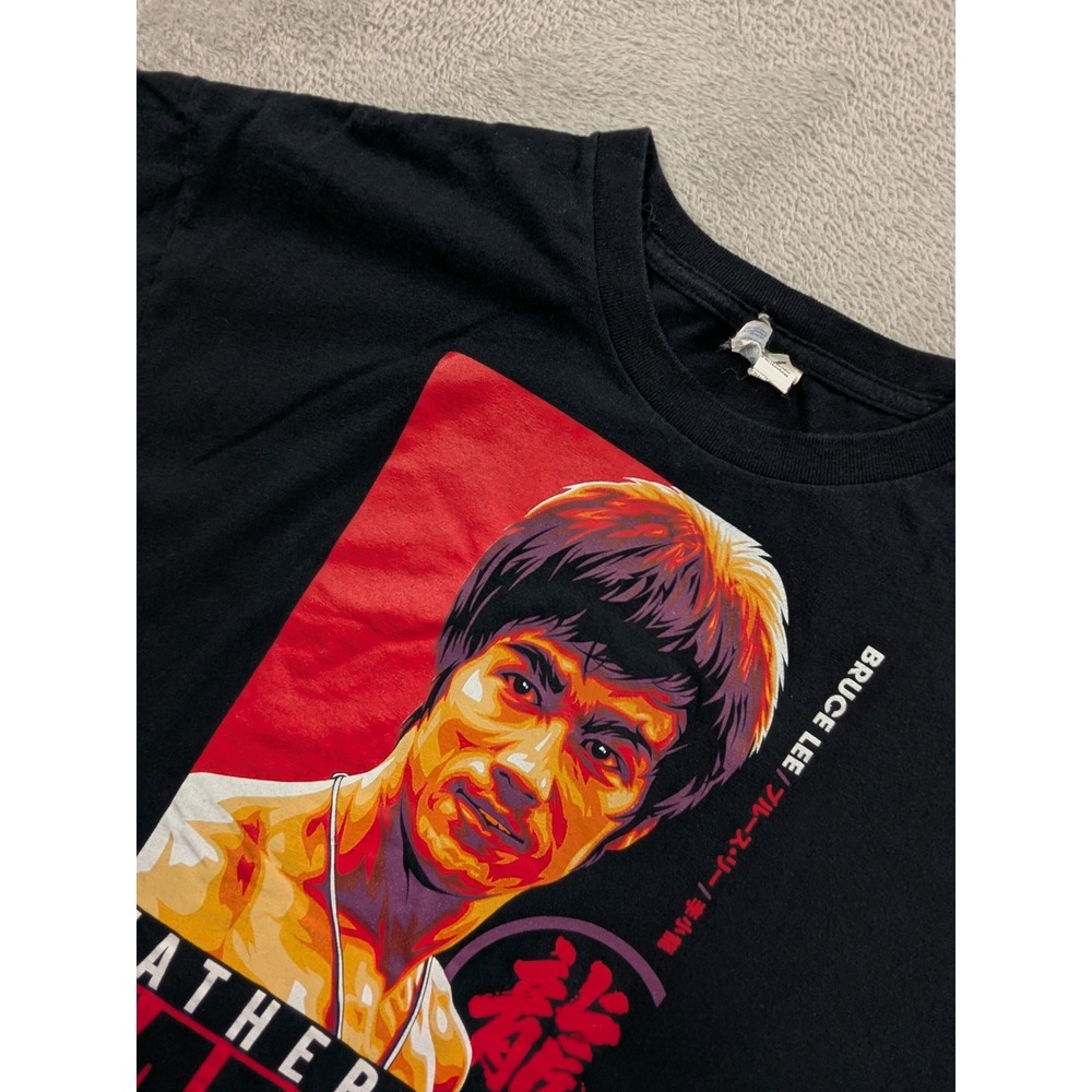 Bruce Lee Father of MMA Graphic T-Shirt Mens Large Black Gildan Heavy Cotton
